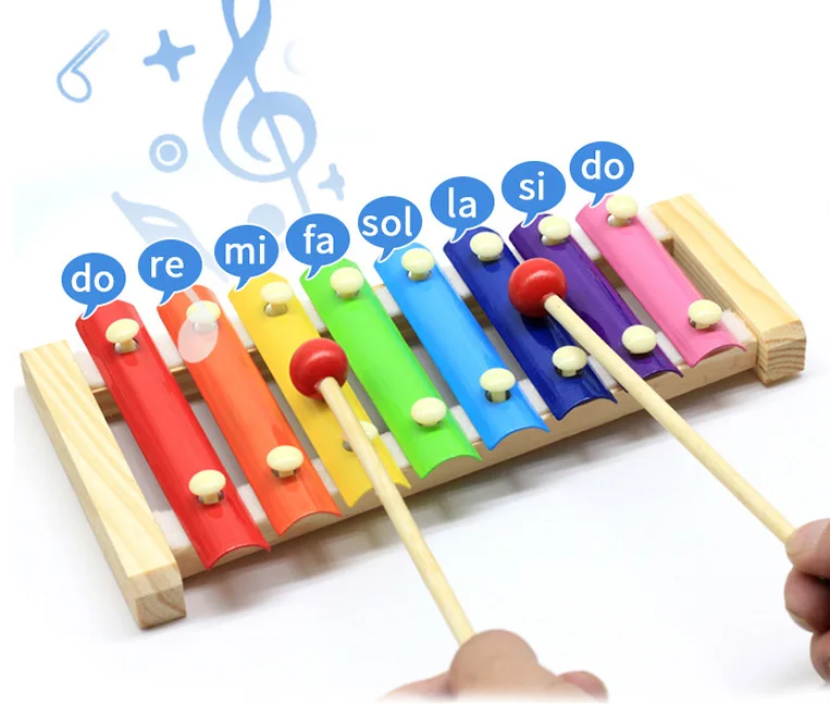 Восьми-тон музыкальный инструмент, игрушка деревянный каркас Стиль Ксилофоны Для детей смешные музыкальные игрушки детские развивающие игрушки подарки