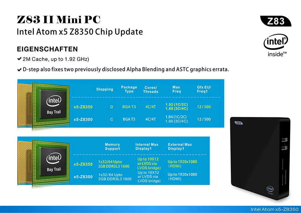 VONTAR Мини ПК Atom x5-Z8350 Поддержка Windows 10 и Linux 4 Гб 64 Гб Bluetooth 4,0 USB3.0 1000M LAN 2,4G+ 5,8G двойной Wifi tv Box