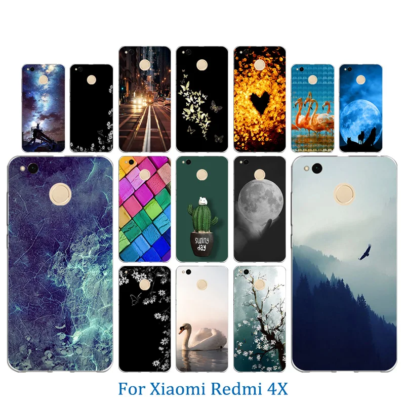 Soft TPU For Xiaomi Redmi 4X Case Grimace Pattern 5.0&quot 4 X Back Cover Silicon Cases Mobile Phone Bags |