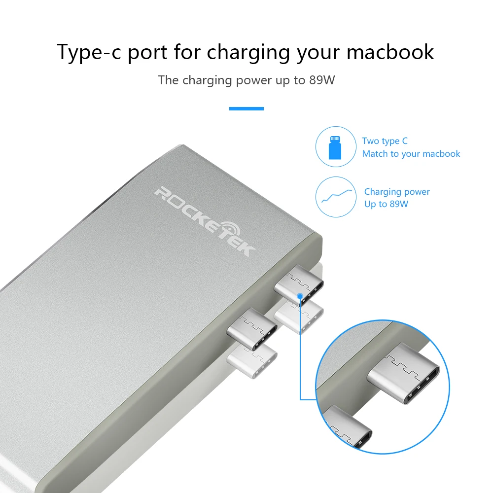 Rocketek мульти 2 usb type c 3,0 концентратор порт HDMI 4K type-c адаптер сплиттер для MacBook pro компьютер ПК ноутбук аксессуары