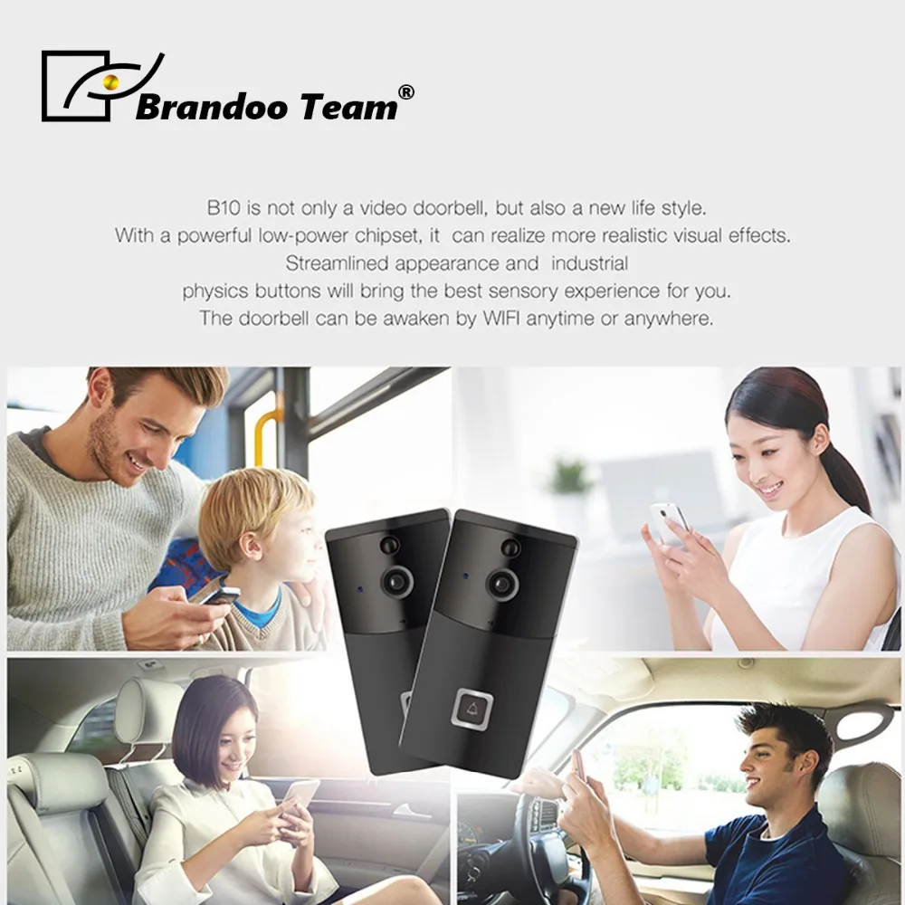 

720P WIFI Visual Doorbell Wireless Intercom Doorbell PIR Motion Detection Night View SD card Video Smart Doorbell Ring