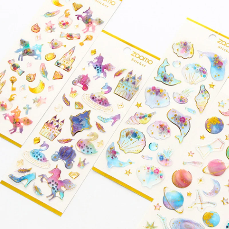 

1 pcs x Cute stereoscopic dream crystal decorative sticker Diary Album Label Sticker DIY Decoration Stationery Stickers Escolar