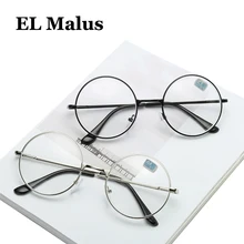 [EL Malus] очки для близорукости для женщин и мужчин, металлическая круглая оправа, для студентов, короткий прицел, розовое золото, черное серебро, 1-1,5-2-2,5-3-3,5-4