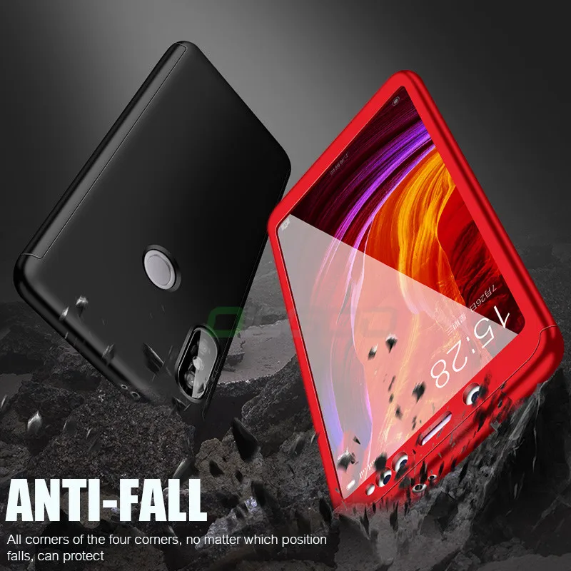 OICGOO Luxury 360 Full Cover Case For Xiaomi Redmi 5 Plus S2 6A 6 Pro Note 5A Phone Cases For Redmi Note 5 6 Pro Case With Glass