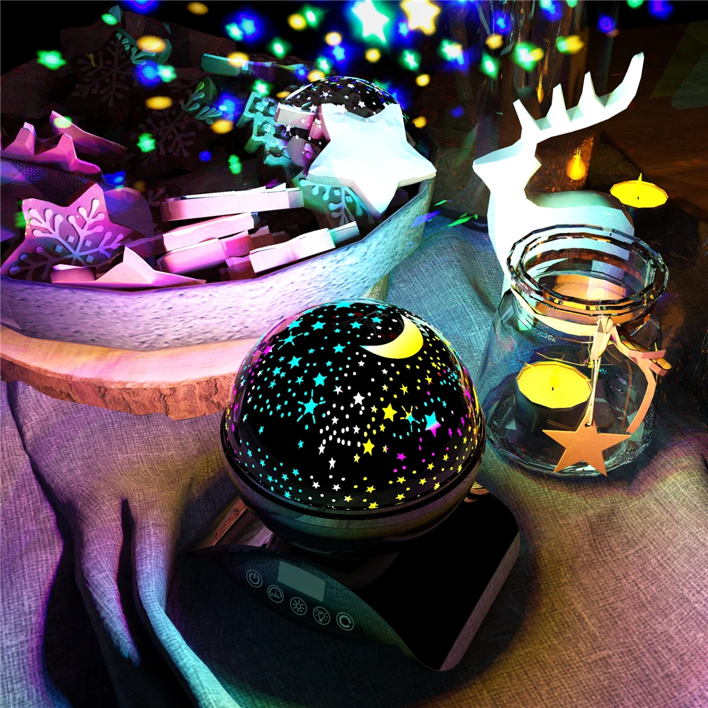 

Free shiping Gifts for kids Stars Starry Sky LED Night Light Projector Moon Lamp Battery USB Atmosphere lamp Bedroom
