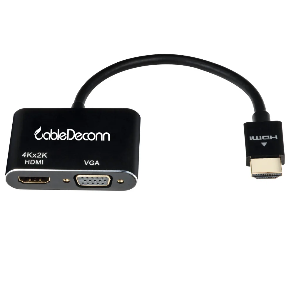 HDMI сплиттер к VGA Аудио конвертер Поддержка 4K для ноутбука HDTV кабель проектора