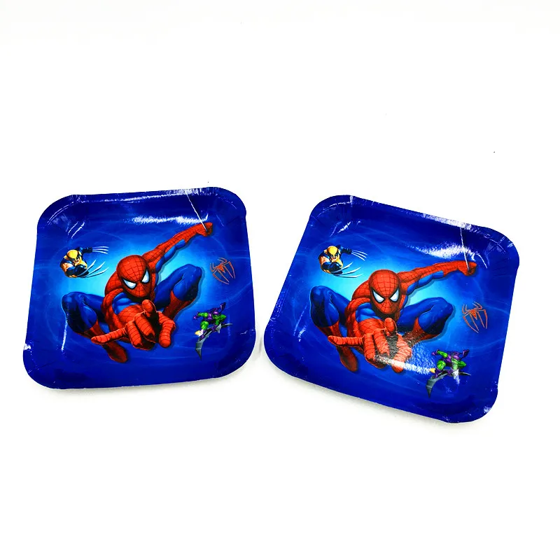 

10PCS/LOT SPIDERMAN SQUARE PLATES SPIDERMAN SQUARE DISHES KIDS PARTY FAVORS BIRTHDAY PARTY SUPPLIES SPIDERMAN PAPER PLATE