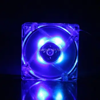 

1PCS LOT Gdstime Blue LED PC Computer Case DC 12V Brushless Cooler Cooling Fan 80mm 80*80x25mm 8025S 4 Wire Heatsink LED DC Fan