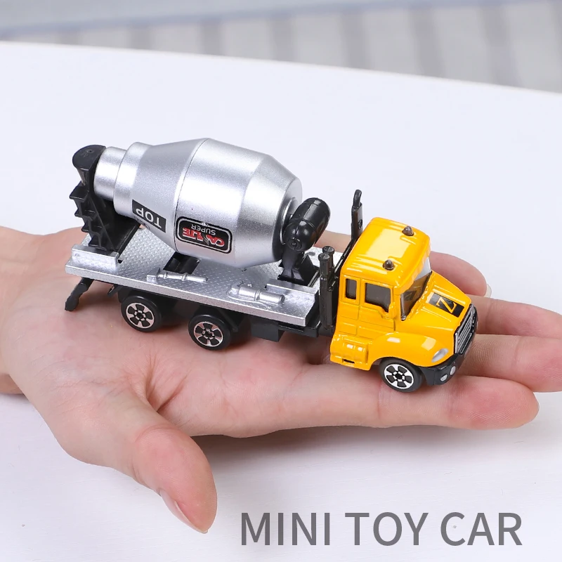 164 Mini Toys Cars Model Alloy Plastic Diecasts Engineering Car Model Display Stand Gift Toys For Kids Children Car Toys (10)