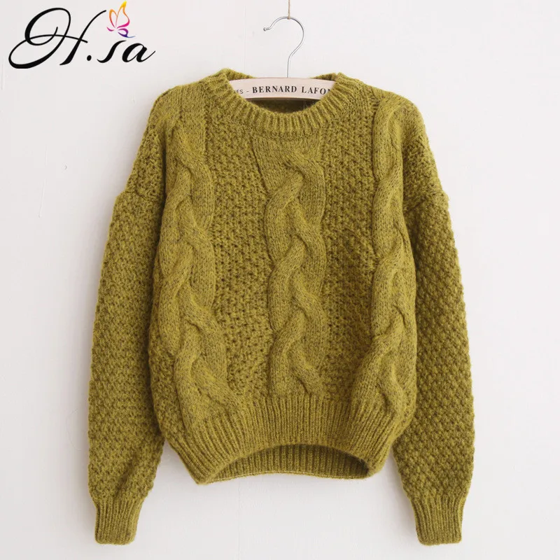 H.SA Women Sweaters Warm Pullover and Jumpers Crewneck Mohair Pullover Twist Pull Jumpers Autumn 2017 Knitted Sweaters Christmas H.SA Women Sweaters Warm Pullover and Jumpers Crewneck Mohair Pullover Twist Pull Jumpers Autumn 2017 Knitted Sweaters Christmas