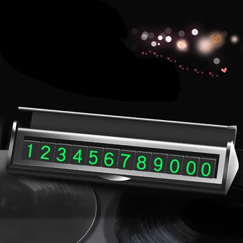 

Hidden Car Temporary Parking Card Phone Number Sticker Drawer Hideable Luminous Telephone Number Plate Automobiles Accessories