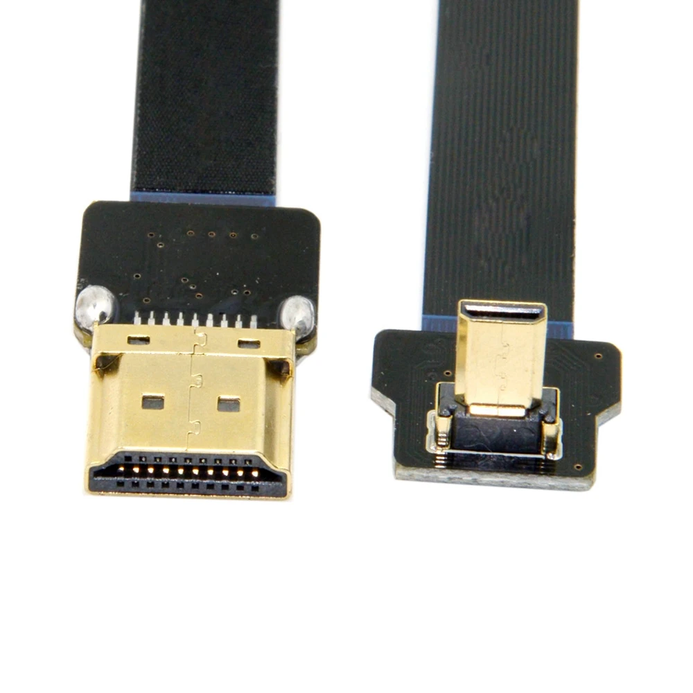 BAAQII 90 градусов вверх угловой FPV Micro HDMI штекер к FPC плоский кабель 50 см AA4069|Кабели HDMI|
