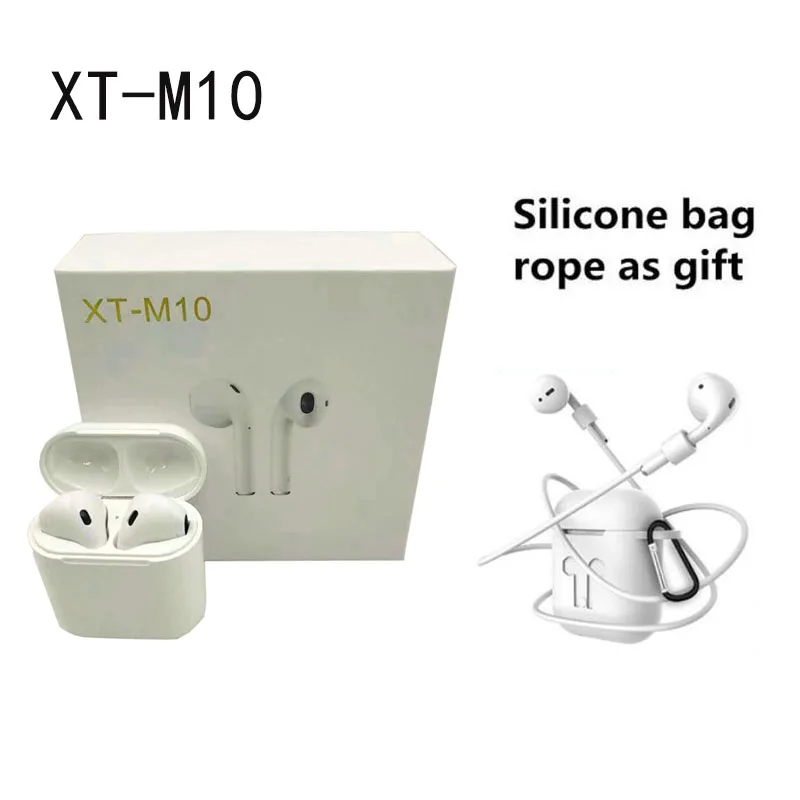 

Free Gift silicone bag! XT M10 TWS Bluetooth 5.0 Earphones Wireless headphon Earbuds can single used Touch control headset.