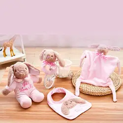 Детские игрушки, товары для матери и ребенка, ребенок, костюм из четырех предметов, слюнявчик, Музыкальная погремушка, игрушки для кожи