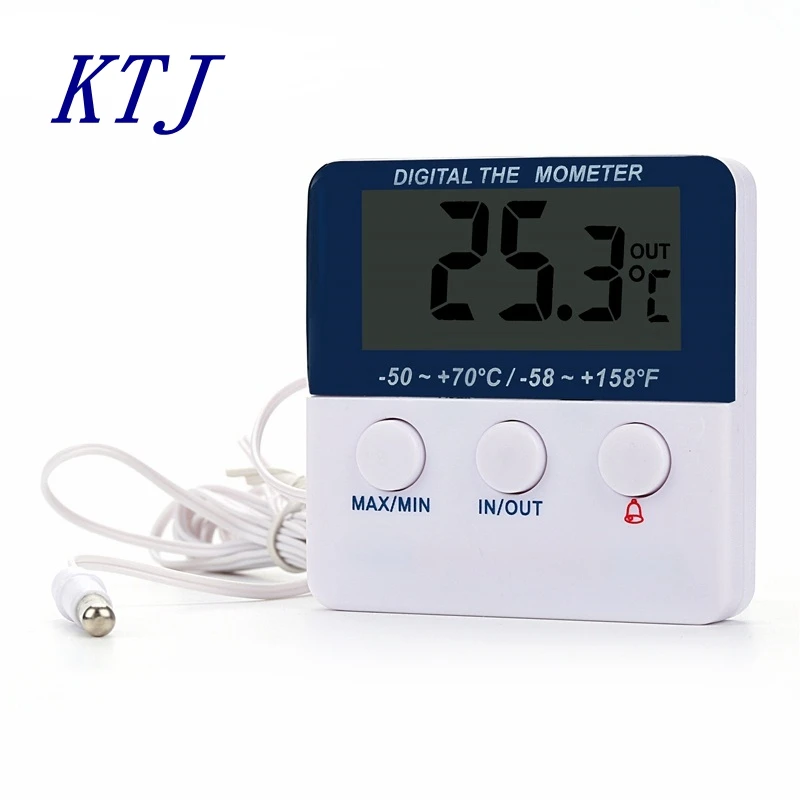 Smart Indoor Outdoor Alarm Thermometer Household Greenhouse Max/Min LCD