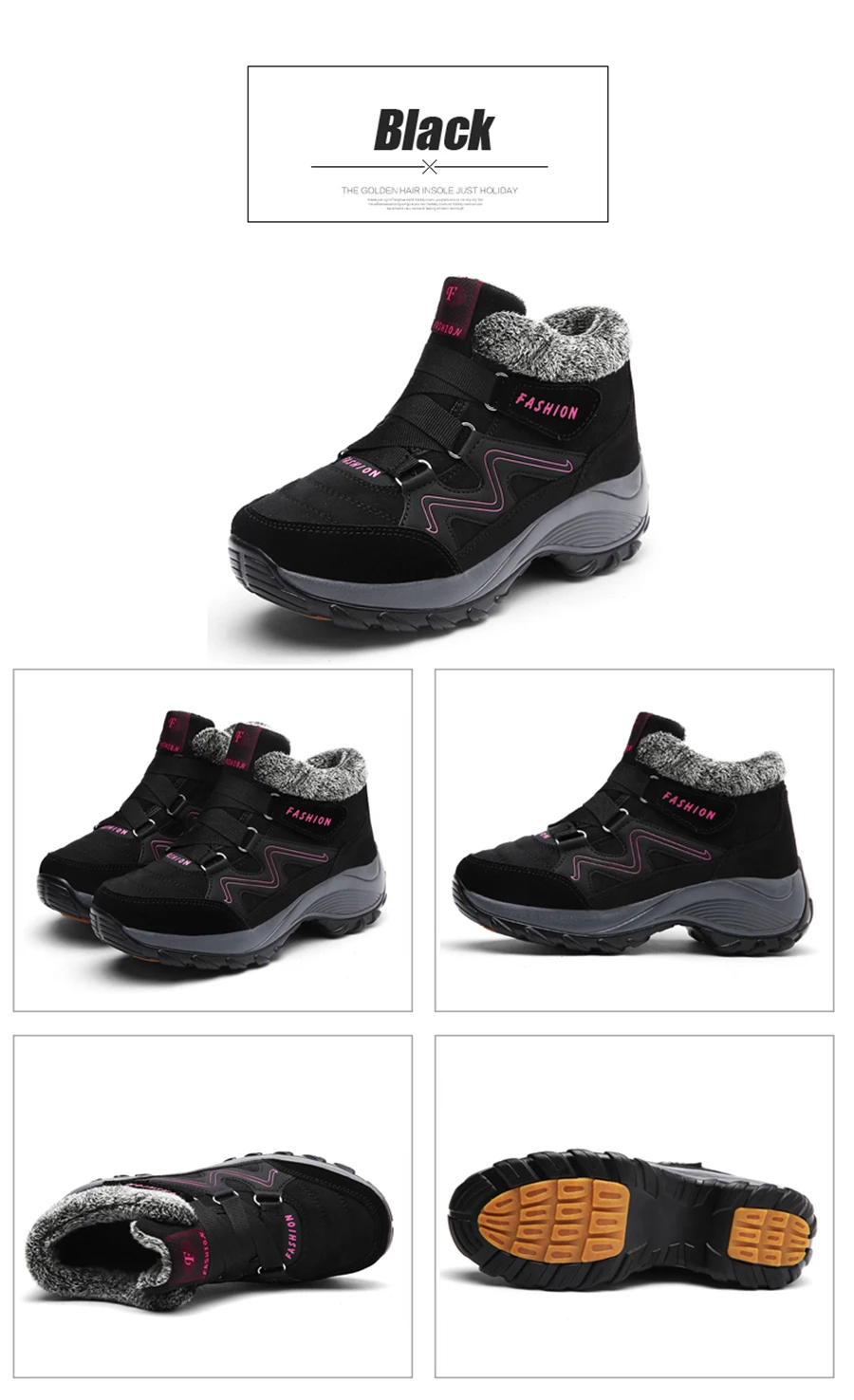 STS BRAND 2019New Winter Women Snow Boots Women Warm Push Ankle Boots Block High-tops Female Waterproof Boot Rubber Travel Shoes (16)