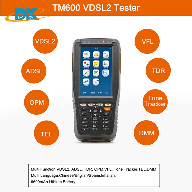 TM-600 VDSL VDSL2 Tester for xDSL Line test and Maintenance Tools ADSL VDSL2 DMM 