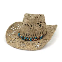 Декоративная веревка ковбойская соломенная шляпа для женщин и мужчин ручной работы переплетенные ковбойские шляпы для Леди кисточкой летние западные шляпы L3