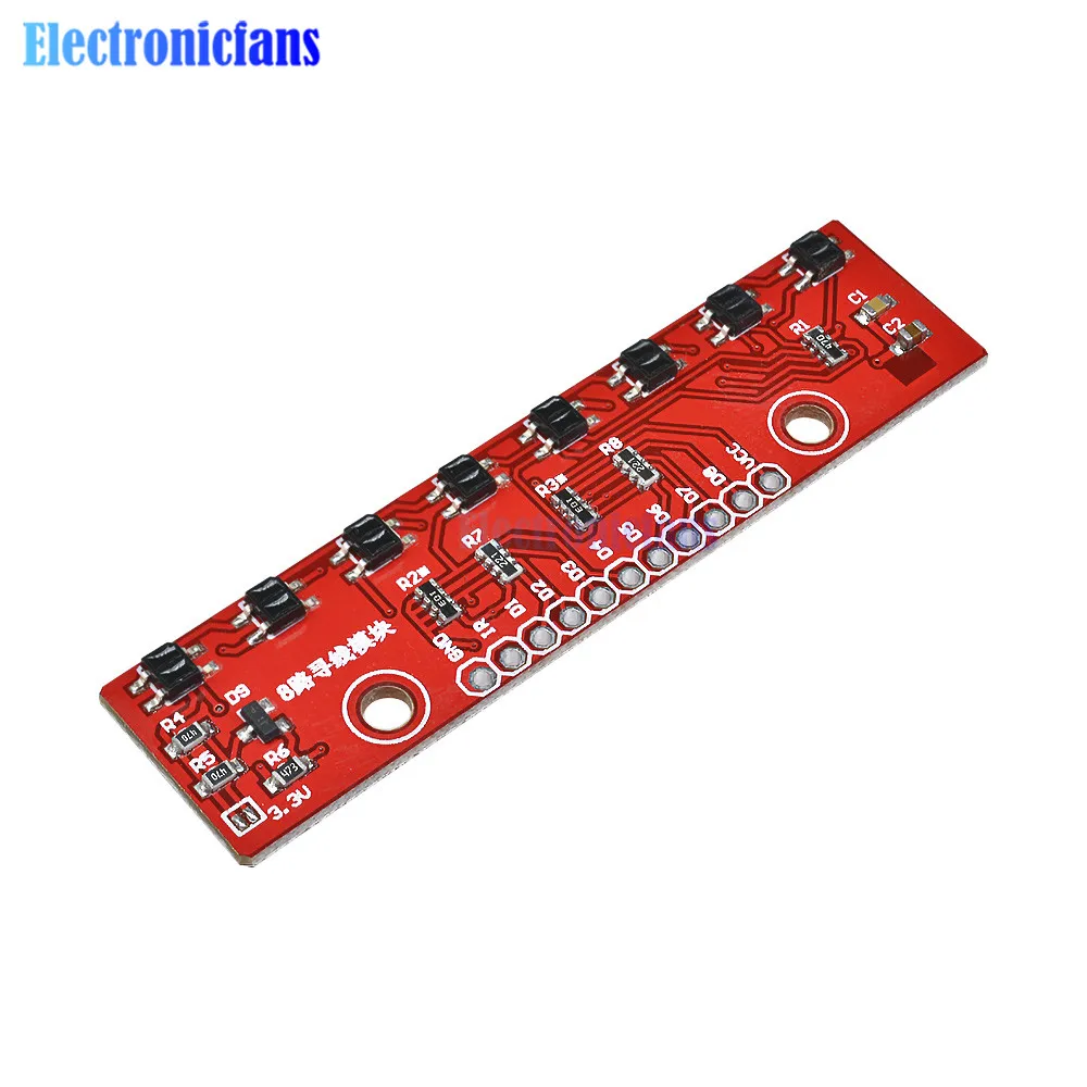 

New Diy 8-Channel Infared Tracing Sensor Detector 8bits Tracking Module For Arduino Smart Car Robot Laboratory 5V DC
