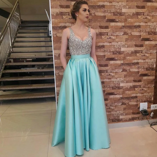Tiffany Blue Satin Dress