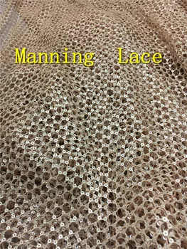 

Nice design good quality French net lace fabric Beautiful sequins embroidered African tulle lace fabric