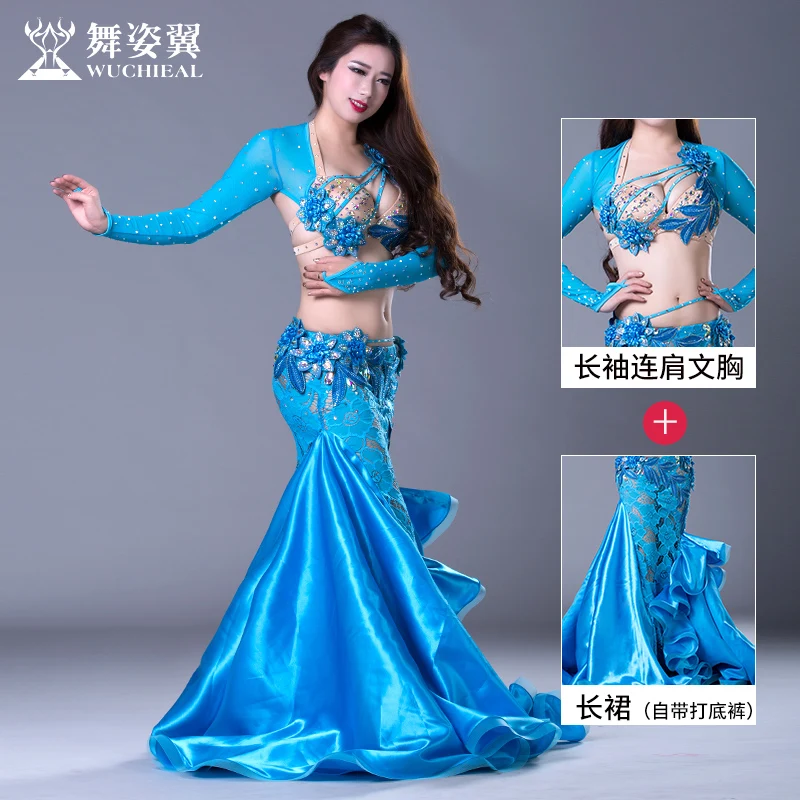 Костюм для танца живота Bellydance костюм с алмазной вышивкой бюстгальтер пояс шарф