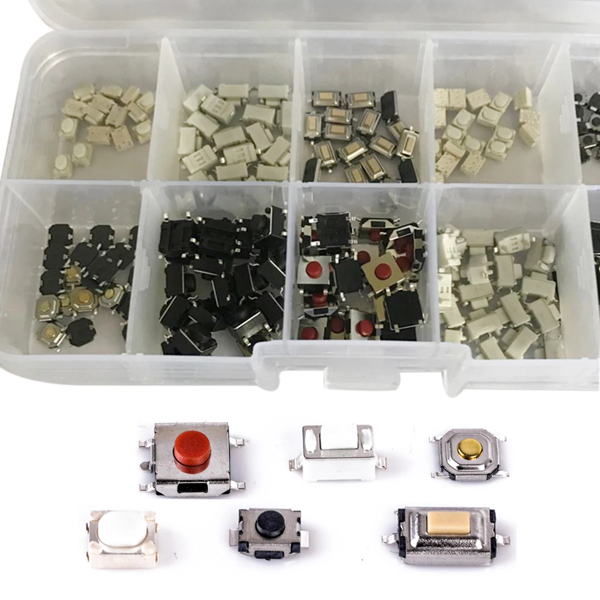 

200pcs 10 Types Remote Control Tactile Push Switch Key Micro Switch SMD SMT Switch Microswitch For Audio Equipment