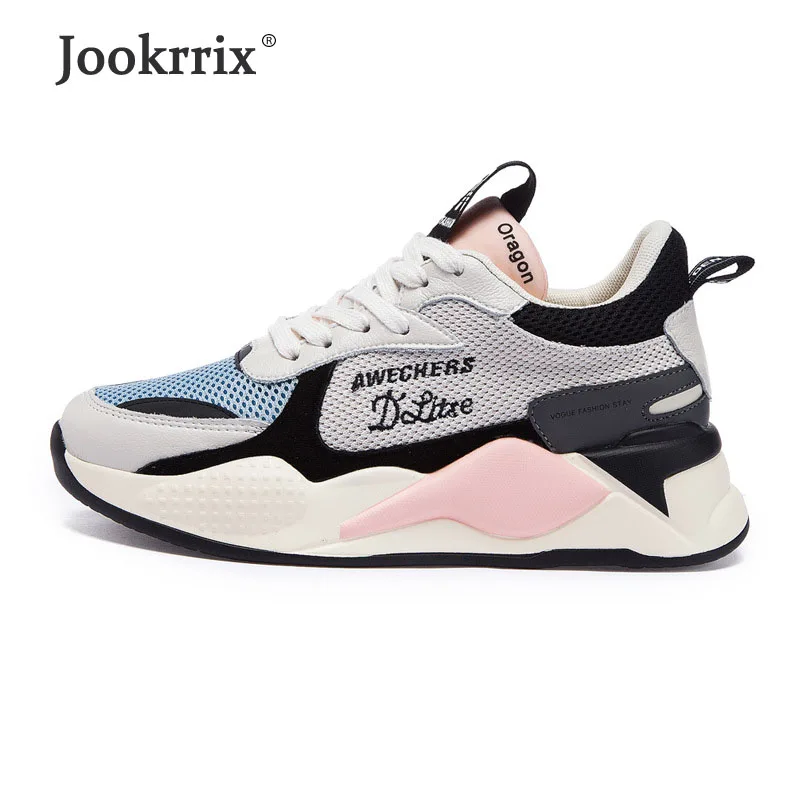 

Jookrrix 2019 Women Chunky Shoes For Women Pu Leather Trainer Ladies Footware Lady Increased 3.5cm Shoes Brand Platform Shoes