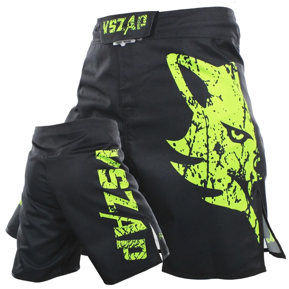 

VSZAP Men's Muay Thai Boxing Shorts Printing MMA Shorts Fight Grappling Short Polyester Kick Gel Thai Boxing Shorts MMA Boxing