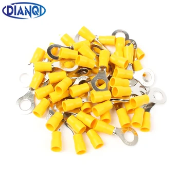 

DIANQI RV5.5-8 Yellow Ring insulated terminal suit 4-6mm2 Cable Wire Connector cable Crimp Terminal 50PCS/Pack RV5-8 RV