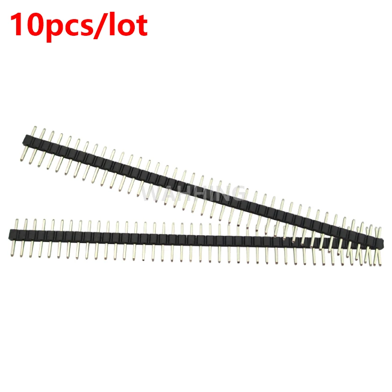 10pcs 40Pin 40 Pin Single Row Straight male Connector 1*40Pin 2.54mm Pitch Header Socket Strip for BreadBoard HY1230*10 10 pair 40 pin 2 54mm male female sil socket row strip pcb connector