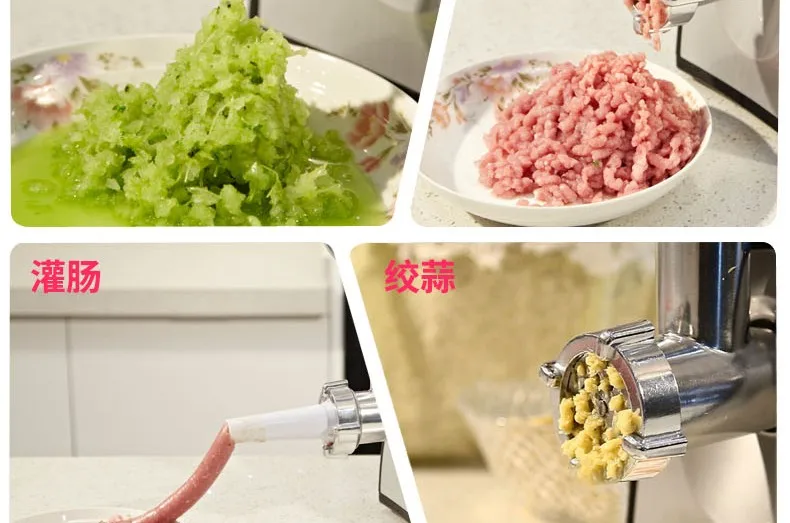 JIQI нержавеющая сталь бытовая электрическая мясорубка slicer Резак для овощей Мясорубка шприц для сосисок пищевой наполнительный аппарат