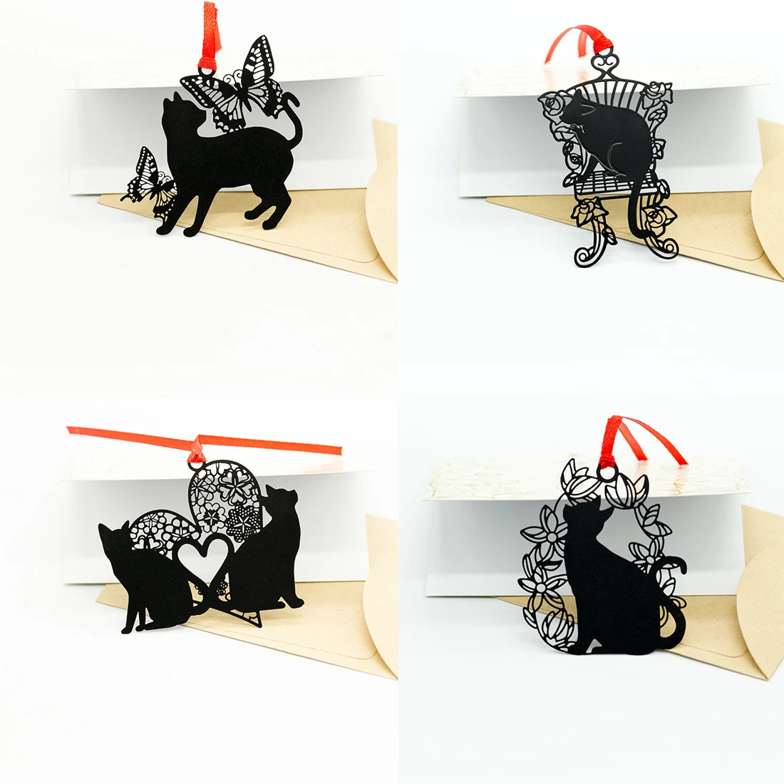 FangNymph серии черная кошка металла Sainless Сталь закладки полые закладки творческий студенческие канцелярские подарки