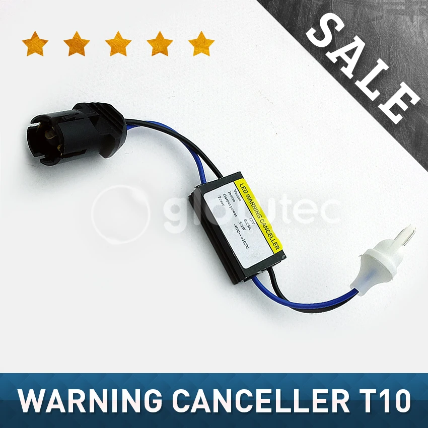 

2 Pcs 12V LED Warning Canceller Decoder 501 T10 W5W NO Canbus OCB Error GLOWTEC