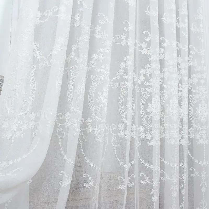 

HobbyLane 140*220cmHobbyLane 140*220cm French Country Victorian Damask Fabbric Floral Embroidered White Sheer Curtain