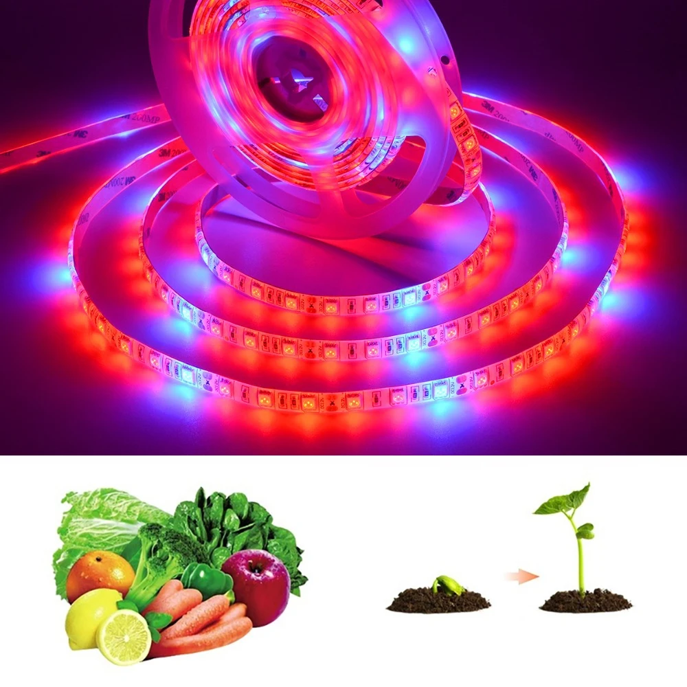 

5 M LED Phyto Lamps Full Spectrum LED Strip Light 300 LEDs 5050 Chip LED Fitolampy Grow Lights For Greenhouse Hydroponic plant