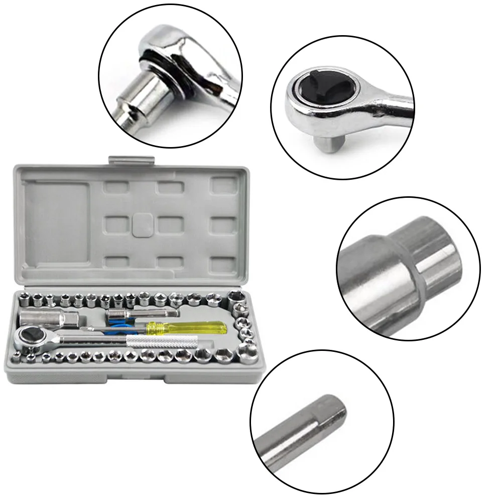 

Car Kit 40pcs/set tool 1/4" Screwdriver Ratchet Wrench Set Kit Car Repair Tools Combination Hand Tool Set