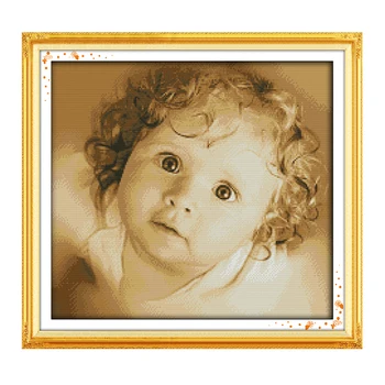 

Joy Sunday Chinese crossstitch kits little Lovely girl cute DMC14CT11CT cottonfabric deco painting gift art factory wholesale