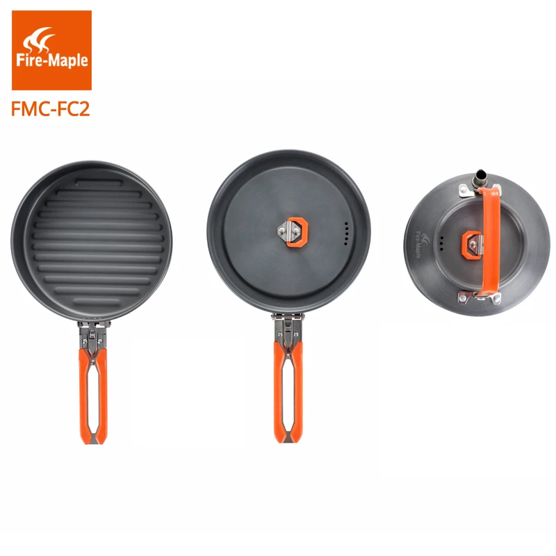 Fuego de arce utensilios Camping senderismo Picnic de intercambiador de calor Pot Kettle sartén FMC-FC2 portátil al aire libre ollas de cocina