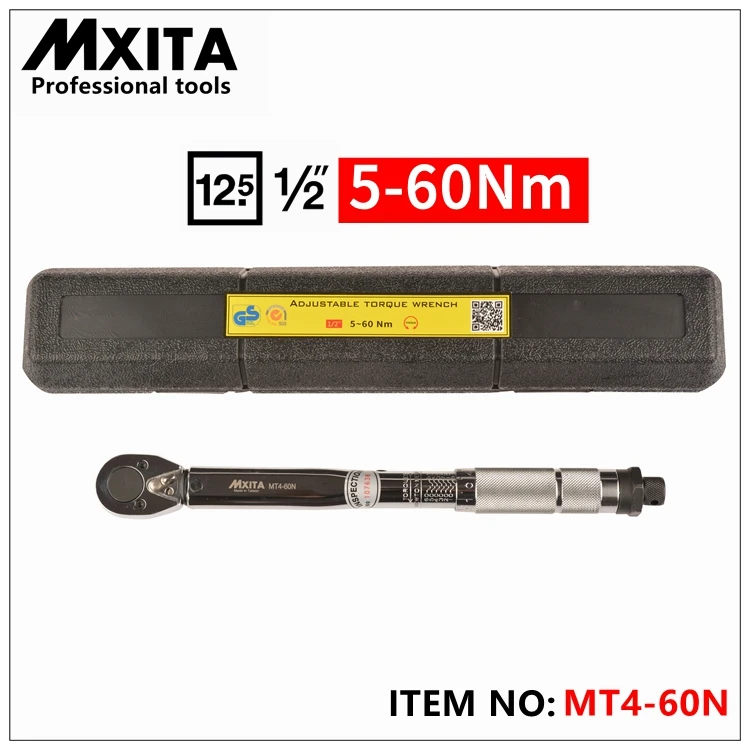 MXITA 1/2 ''привод 5-60 нм динамометрический ключ, чехол, ножной фунт привод, регулируемый ручной гаечный ключ, Трещоточный ключ, инструмент