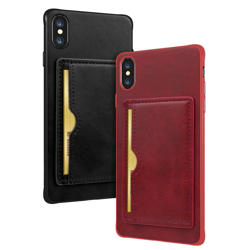 

for iPhone 7 Card Case with Kickstand Shockproof Wallet Design PU Leather Rubber hard Cover for iPhone 6 6s 7 8 Plus X XR XS MAX