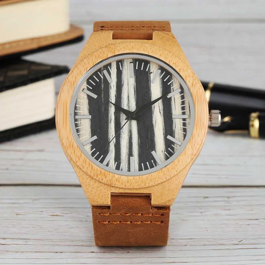Retro Coffee Dark Blue Dial Quartz Men's Watch Luxury Round Dial Analog Leather Band Fashion Men Sport Watch relogio de Madeira 2018 (5)