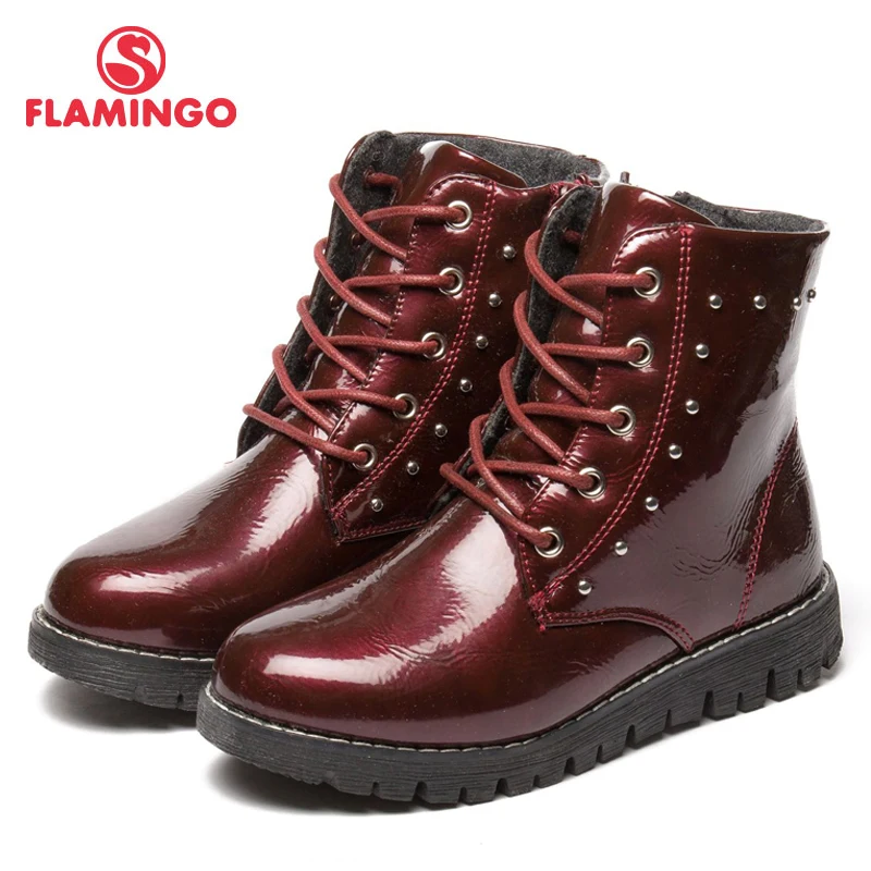 

FLAMINGO Autumn/winter Keep warm Boot High Quality Lace-Up Anti-slip Children Shoe for Girl Free shipping 82B-MLB-0911/0912