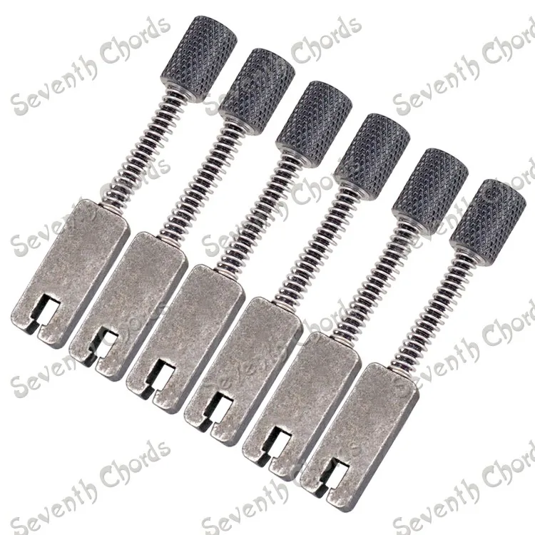 

6 Pcs Black Headless Guitar Bridge String Saddles