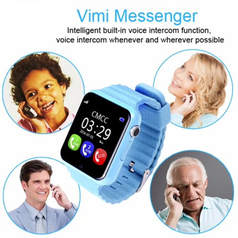 GPS smart watch детские часы V7k с камерой/facebook SOS вызова расположение DevicerTracker для малыша