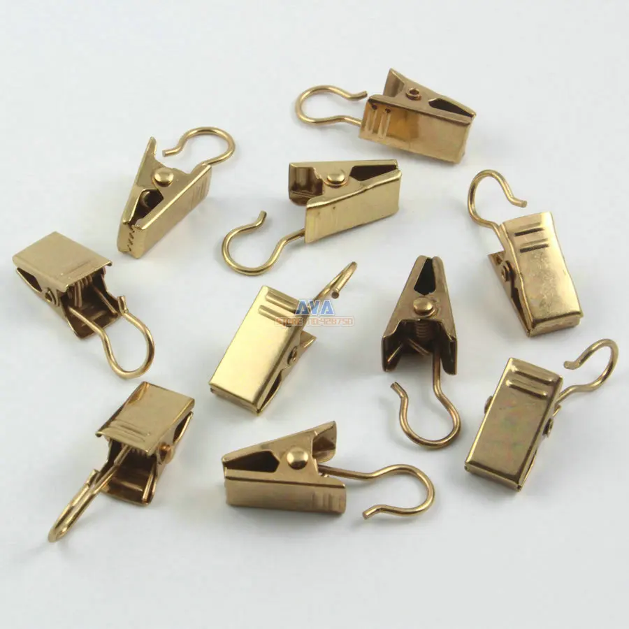 50 Pieces 32x9.5mm Gold Hook Clips for Curtain Drapery