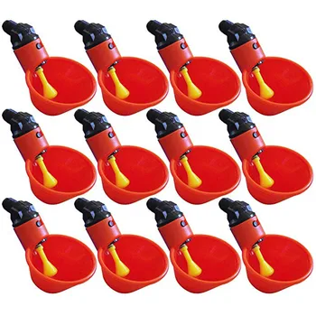 

Feed Automatic Bird Coop Poultry Chicken Fowl Drinker Water Drinking Cups 12Pcs Livestock Drinking Cup Accessories home