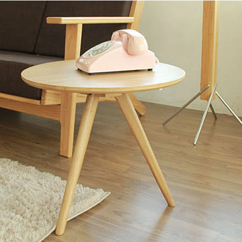 Round Oak Coffee Table DIA 50CM
