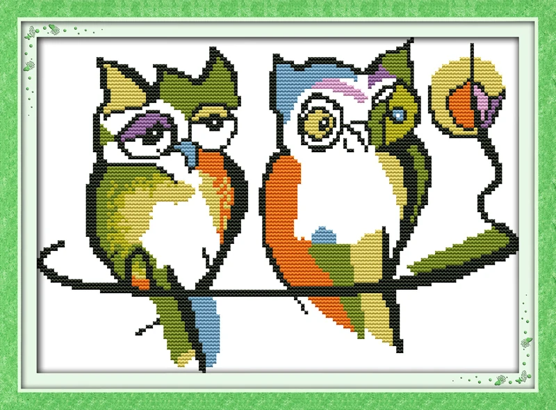 

Joy Sunday Seven Colour Owl DIY Stampede Counted Cross Stitch Kits Embroidery Set Home Decoration Chinese Paintings Needlework
