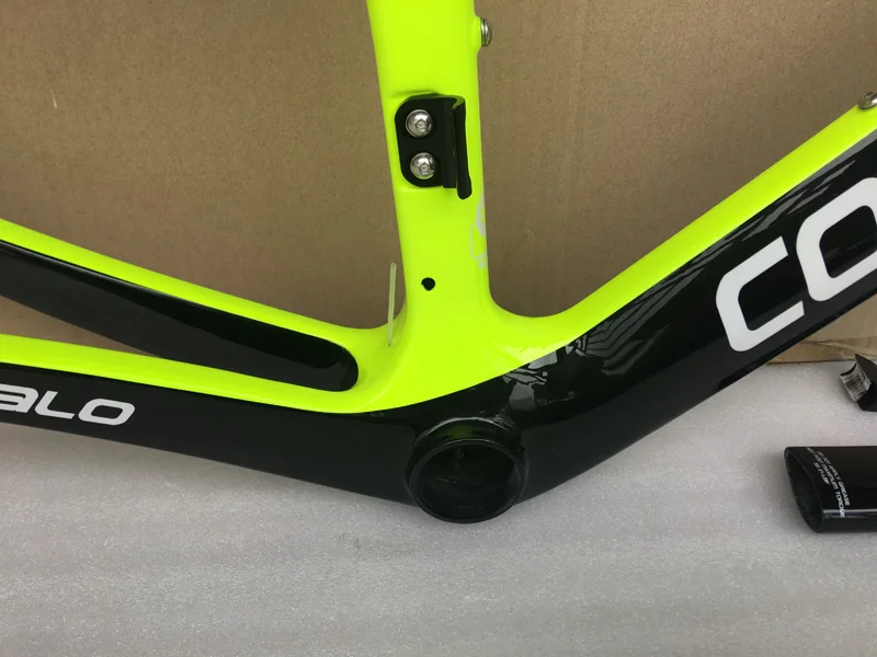 Flash Deal fluo yellow 2019 Carbon Road Bike Frame 47 50 53 55 57cm P03 glossy Carbon Frame Road Racing 6 colors bicycle frames 3